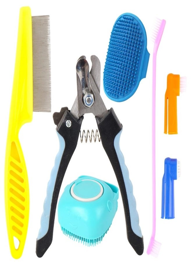REGIIS Professional Pet Grooming Kit with Nail Clippers, Combs, Brushes for Dogs, Multi-Color, 5-Piece Set - Image 1
